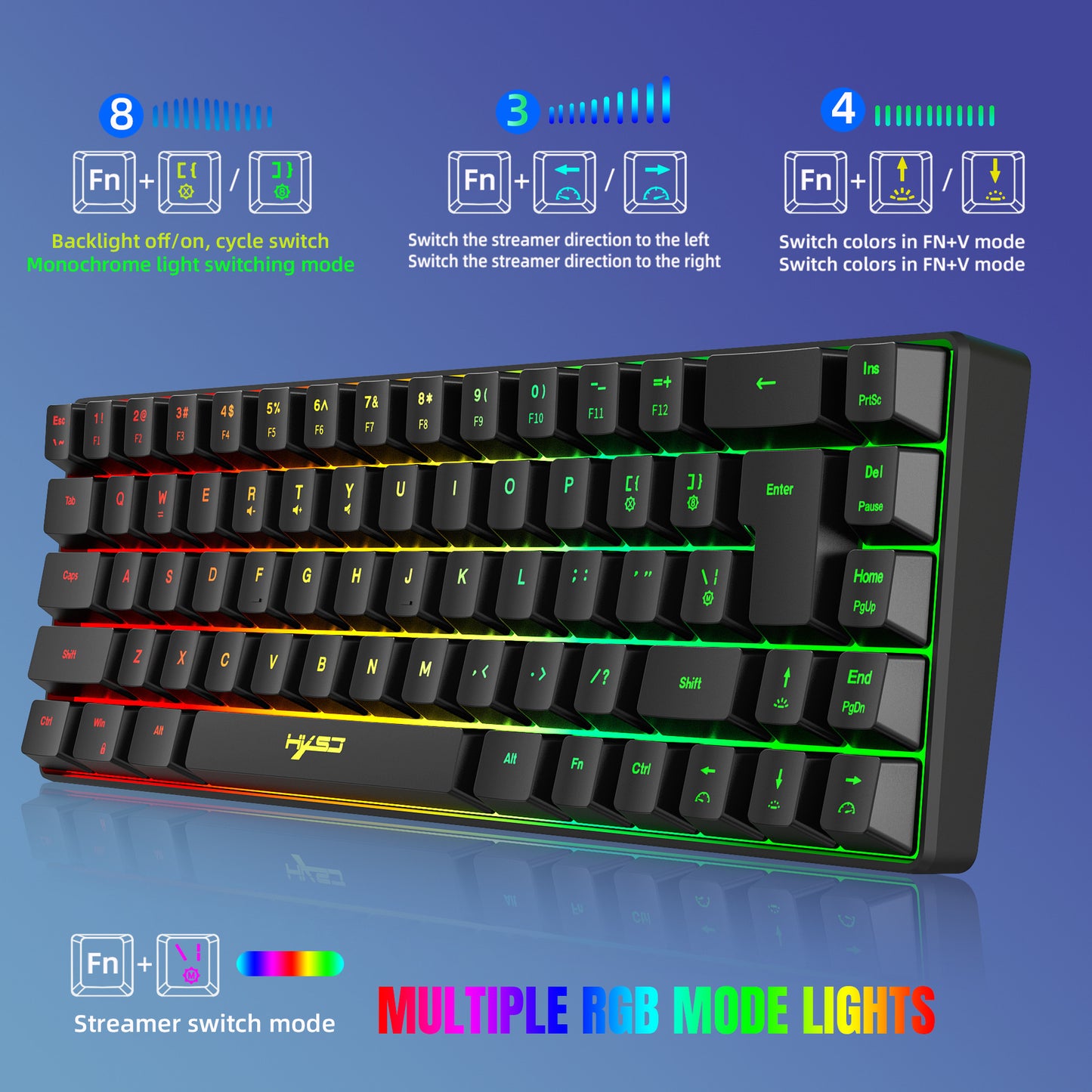 RGB Gaming Keyboard – LED Backlit Ergonomic USB Keyboard for PC & Laptop