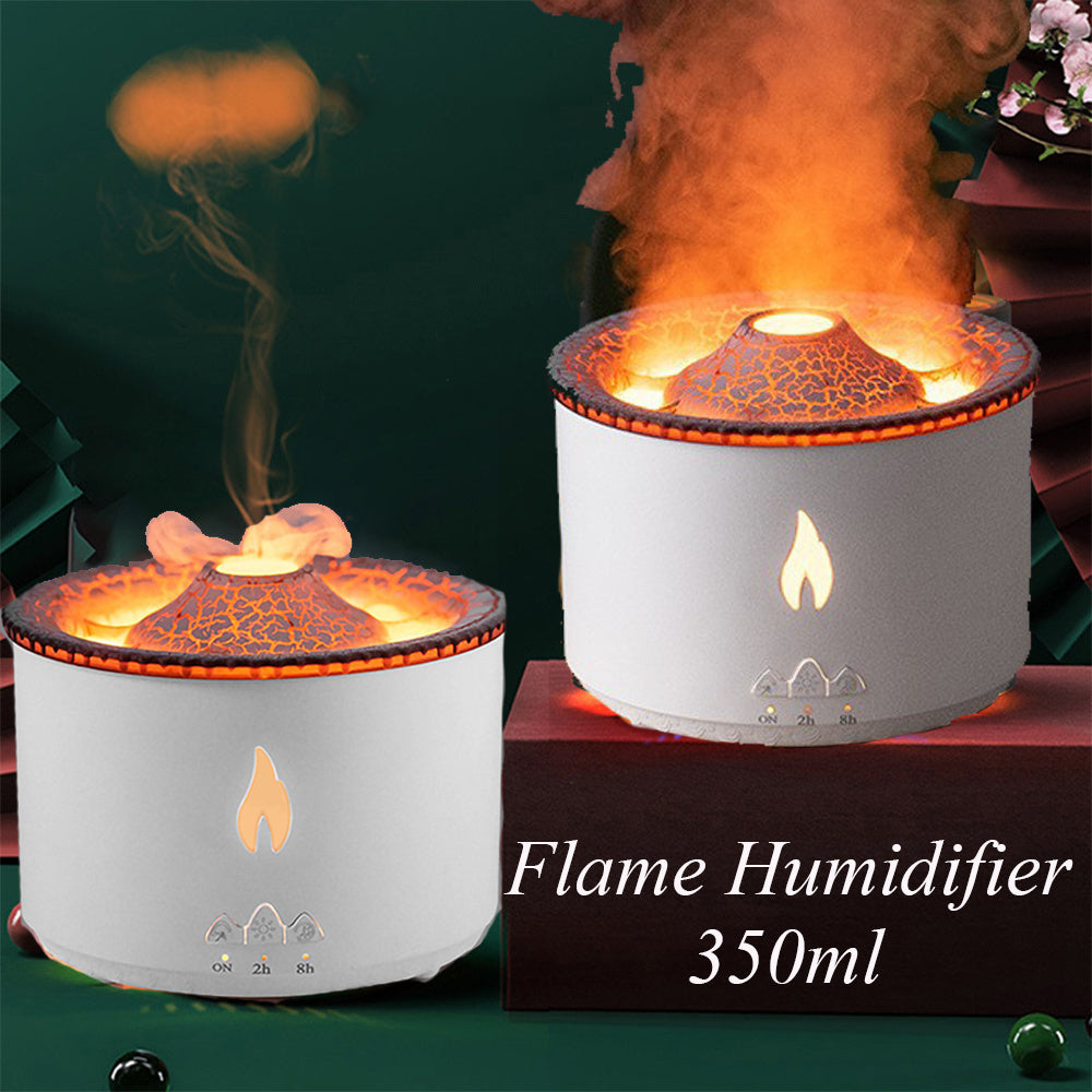 Ultrasonic Volcano Jellyfish Aroma Diffuser – Essential Oil Humidifier with Flame Effect