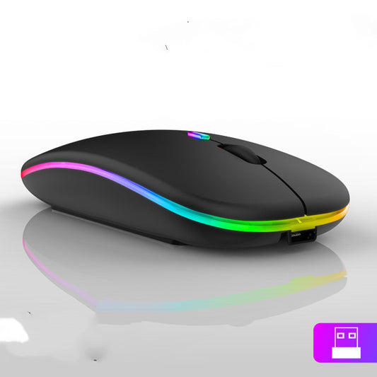 Wireless Ultra-Thin LED Mouse – Colorful Charging Mouse for Desktop & Laptop
