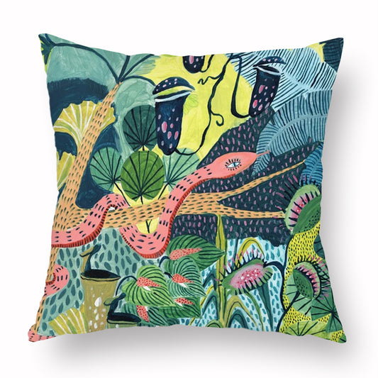 Green Peach Skin Whale Cushion Cover – Cartoon Animal Decorative Pillowcase