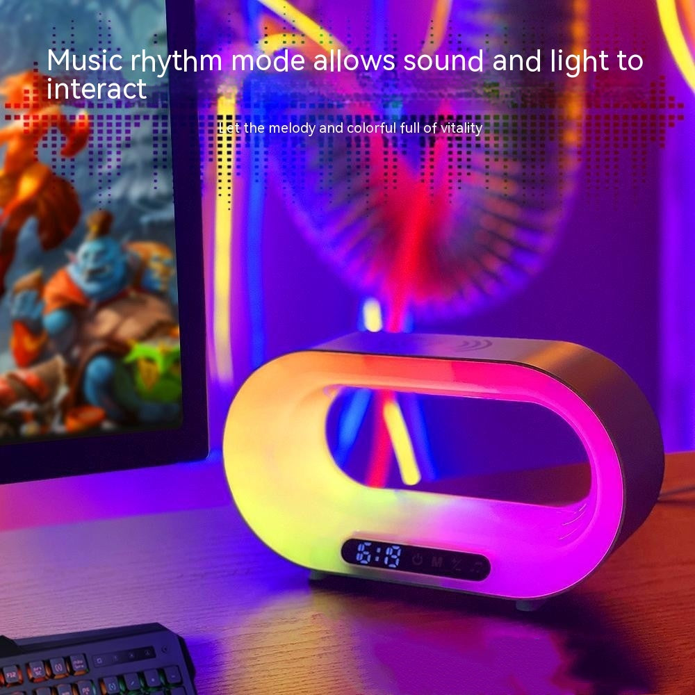 3-in-1 Smart LED Night Light – APP Control RGB Desk Lamp with Wireless Charger & Alarm Clock