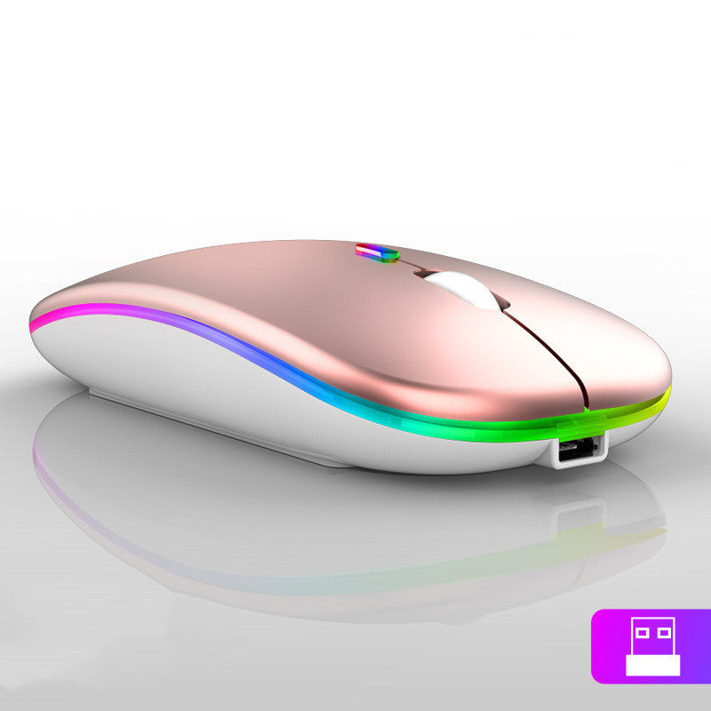 Wireless Ultra-Thin LED Mouse – Colorful Charging Mouse for Desktop & Laptop