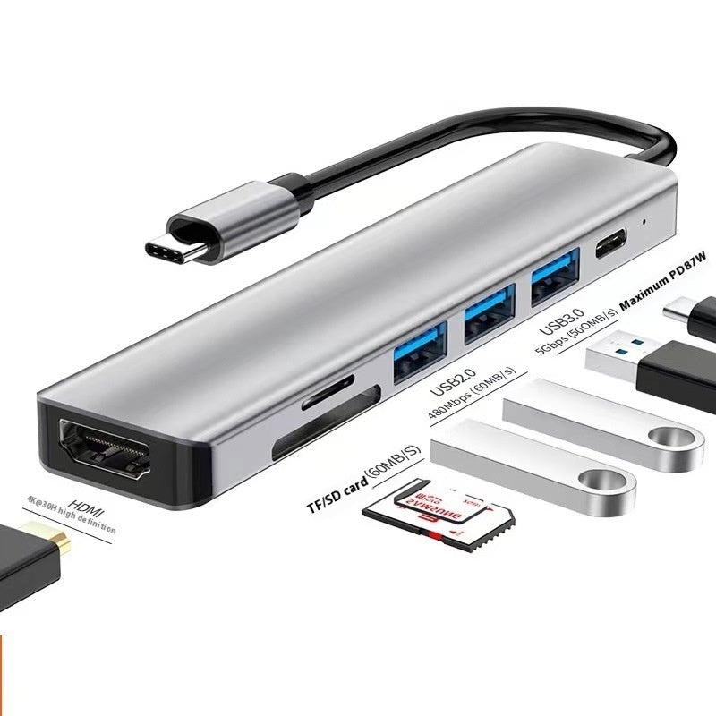 7-in-1 Type-C Expansion Hub – HDMI & USB Multiport Dock for Laptop
