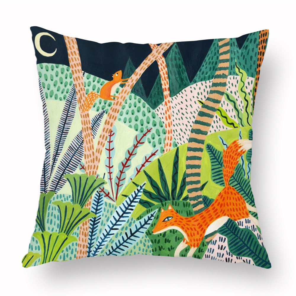 Green peach skin cartoon animal whale cushion cover