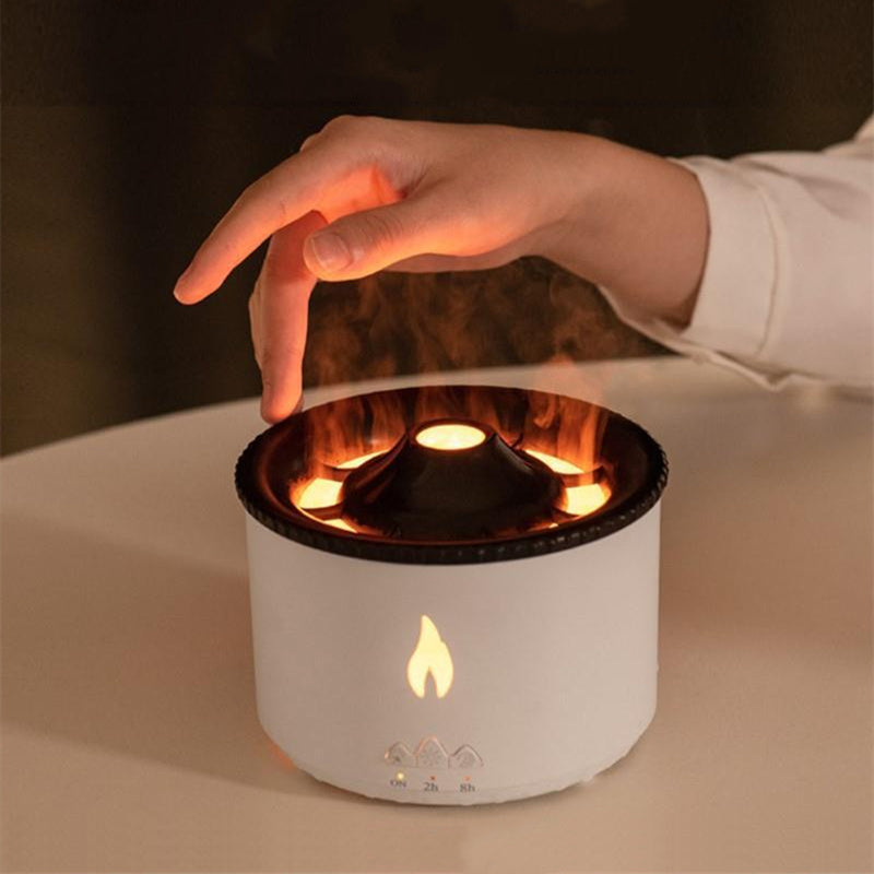 Ultrasonic Volcano Jellyfish Aroma Diffuser – Essential Oil Humidifier with Flame Effect