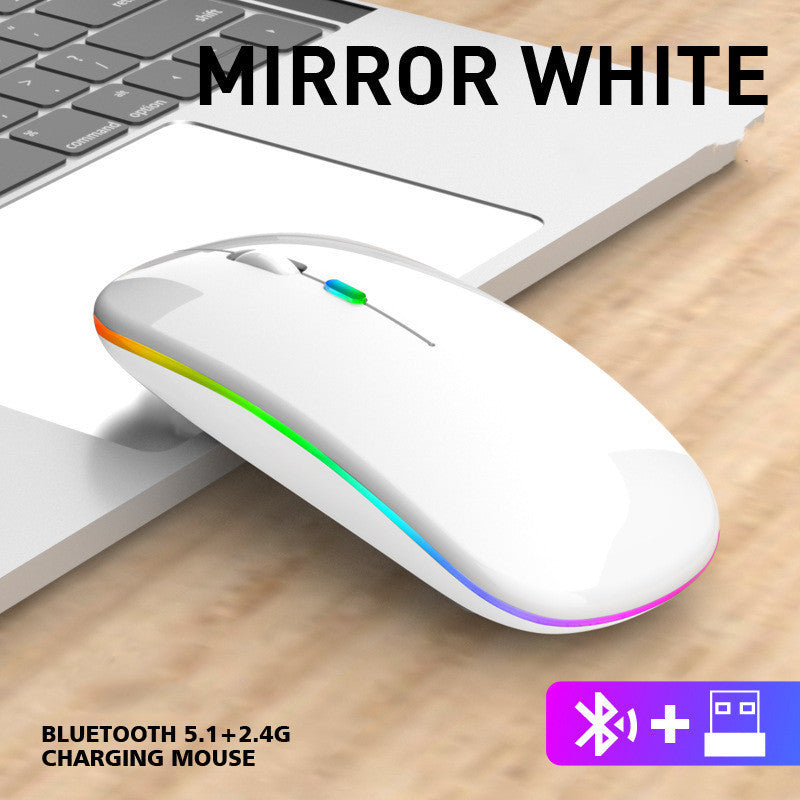 Wireless Ultra-Thin LED Mouse – Colorful Charging Mouse for Desktop & Laptop