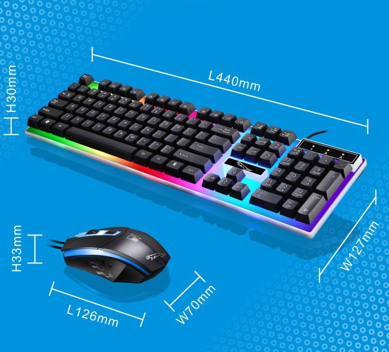 G21 Wired Game Mouse & Keyboard – RGB Suspended Lighting, Mechanical Feel