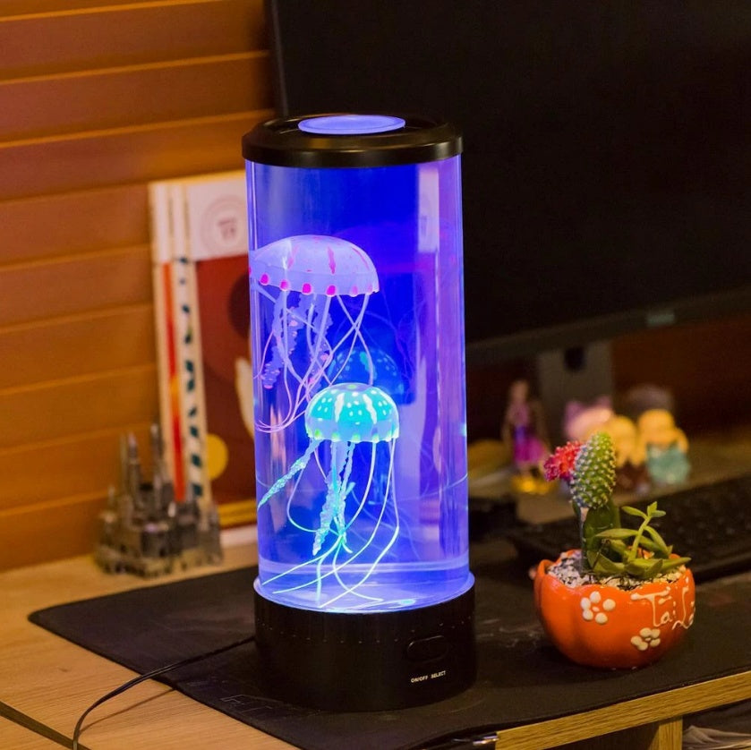 LED Jellyfish Aquarium Lamp – USB-Powered Night Light for Home
