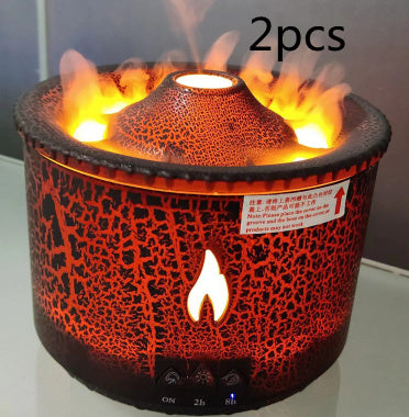Ultrasonic Volcano Jellyfish Aroma Diffuser – Essential Oil Humidifier with Flame Effect