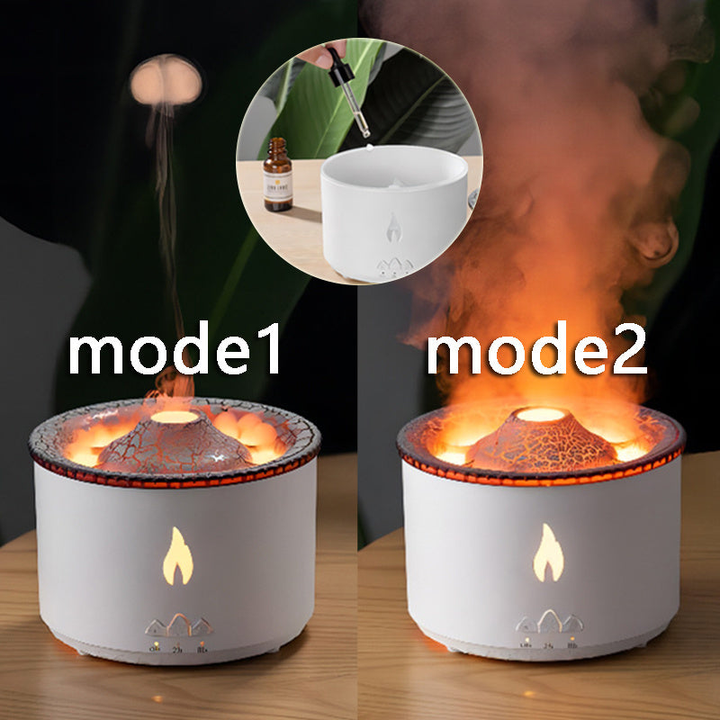 Ultrasonic Volcano Jellyfish Aroma Diffuser – Essential Oil Humidifier with Flame Effect