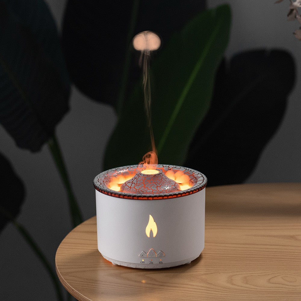 Ultrasonic Volcano Jellyfish Aroma Diffuser – Essential Oil Humidifier with Flame Effect