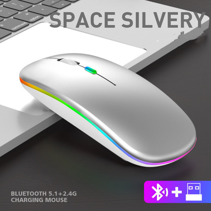 Wireless Ultra-Thin LED Mouse – Colorful Charging Mouse for Desktop & Laptop