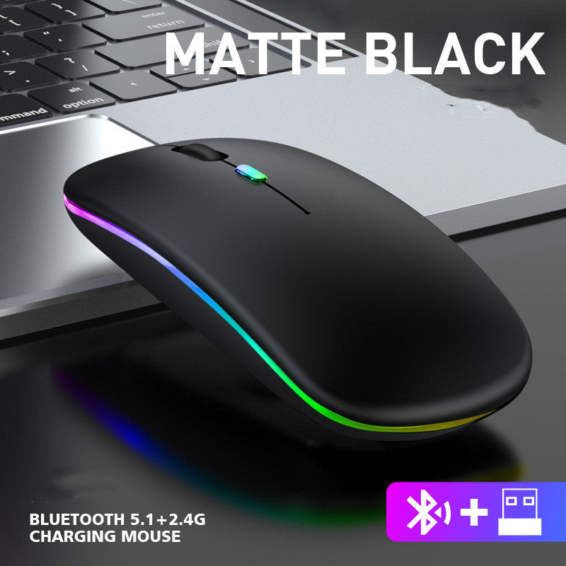 Wireless Ultra-Thin LED Mouse – Colorful Charging Mouse for Desktop & Laptop