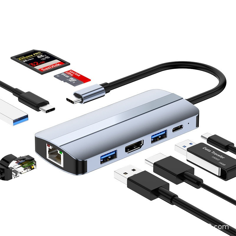 7-in-1 Type-C Expansion Hub – HDMI & USB Multiport Dock for Laptop