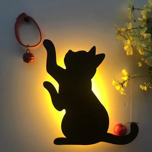 LED Animal Night Light – Dog & Cat Smart Sound Sensor Lamp for Kids & Home