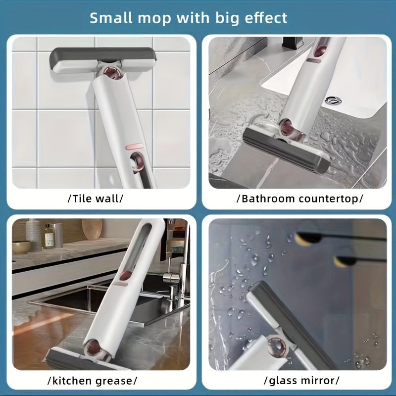 Lazy Hand-Free Mini Mop – Strong Absorbent Cleaner for Kitchen, Desk & Car