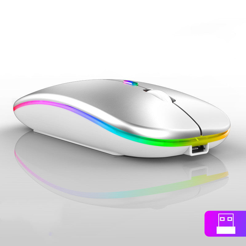 Wireless Ultra-Thin LED Mouse – Colorful Charging Mouse for Desktop & Laptop