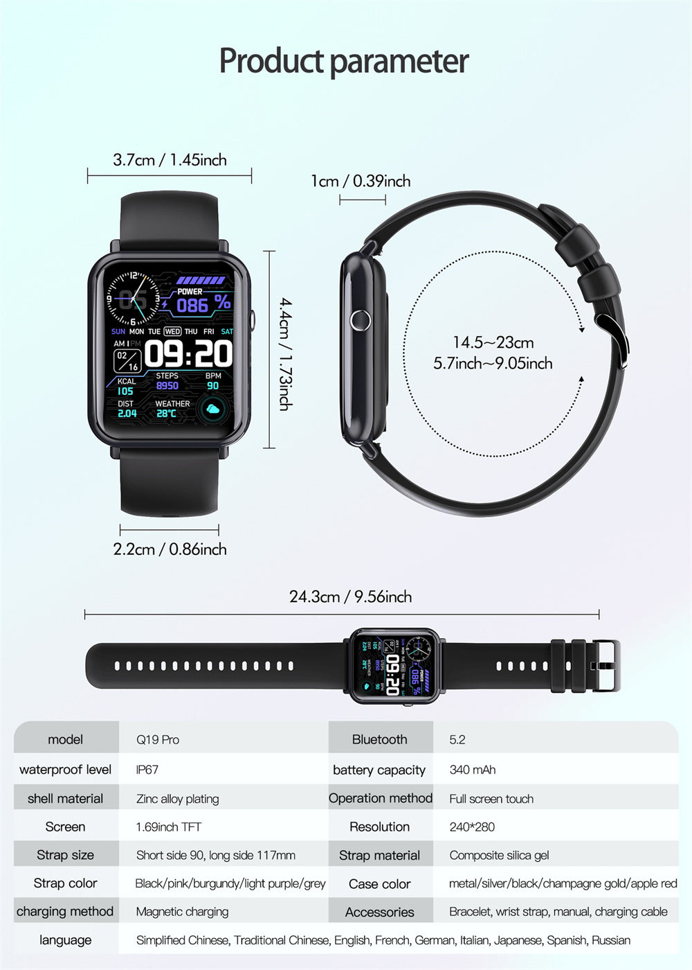 Smart Waterproof Watch – Fitness Tracker with Heart Rate, Step Counter & Sleep Monitor
