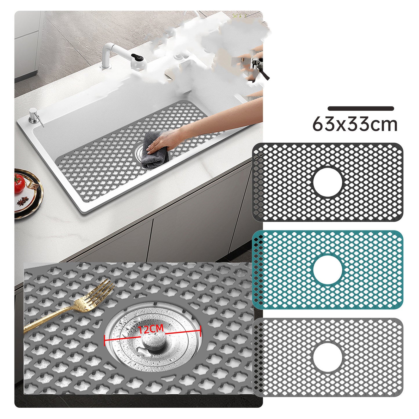Large Size Silicone Drain Mat Kitchen Sink Protection