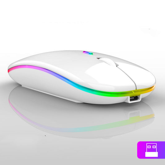 Wireless Ultra-Thin LED Mouse – Colorful Charging Mouse for Desktop & Laptop