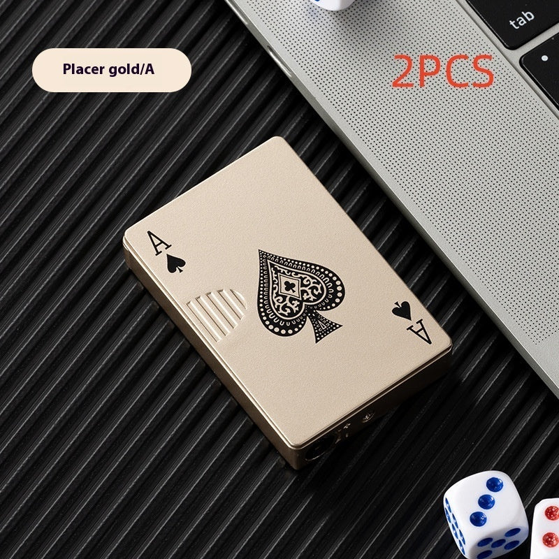 Windproof Metal Poker Card Lighter – Personalized Creative Design