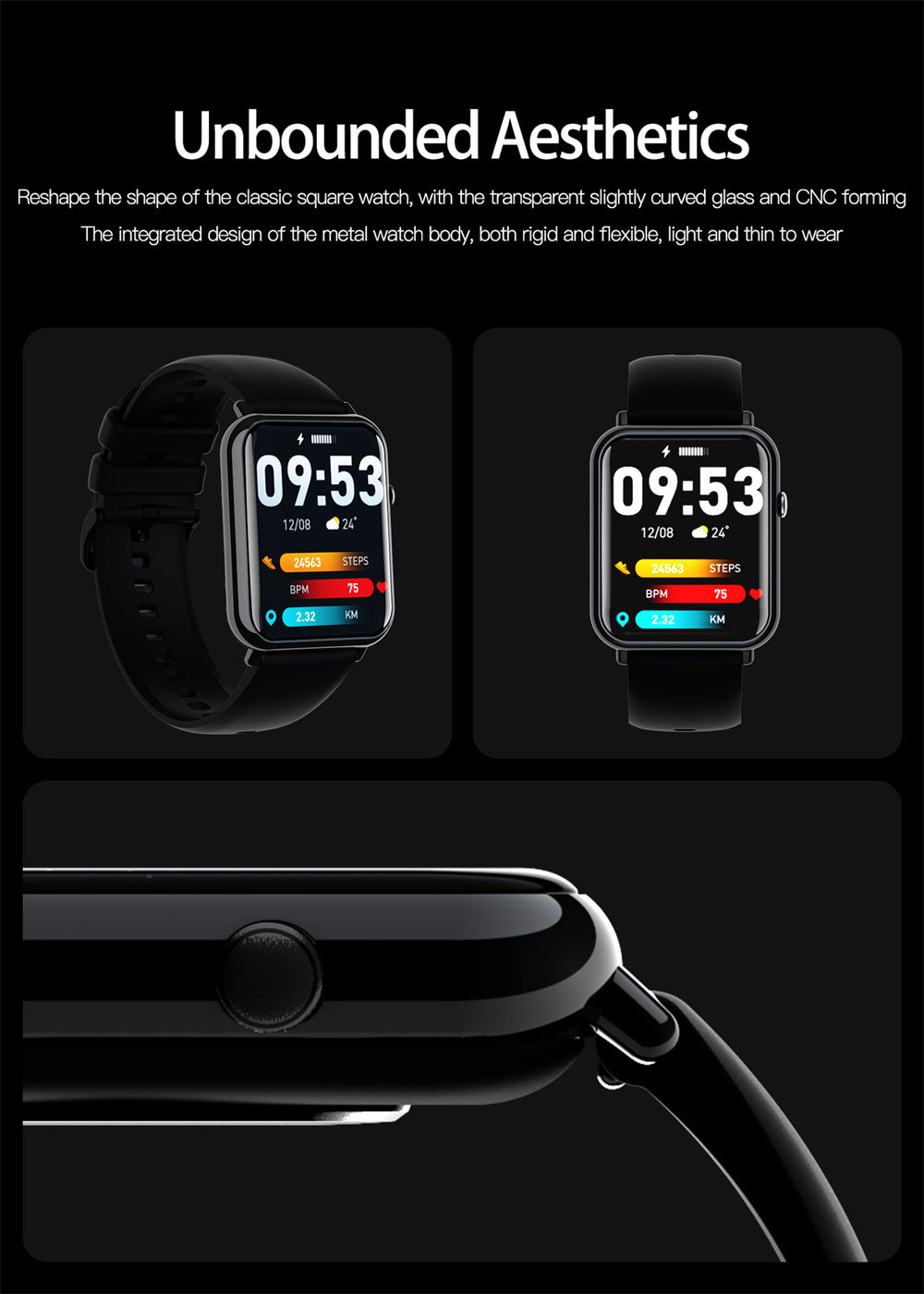 Smart Waterproof Watch – Fitness Tracker with Heart Rate, Step Counter & Sleep Monitor