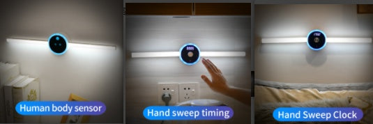 LED Cabinet Light – Motion Sensor Wardrobe Light with Clock & Timer