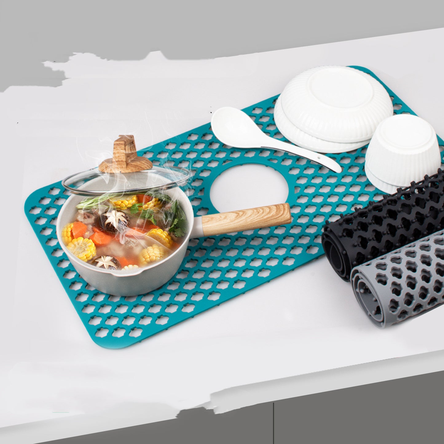 Large Size Silicone Drain Mat Kitchen Sink Protection