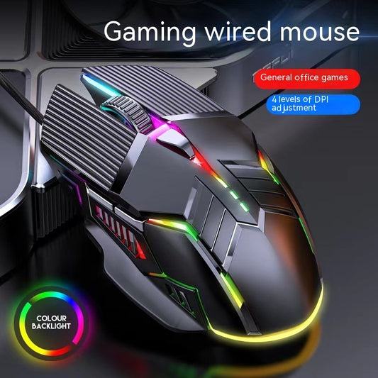 Wired 6D Gaming Mouse – Colorful LED Luminous Silent Mouse for PC & Office